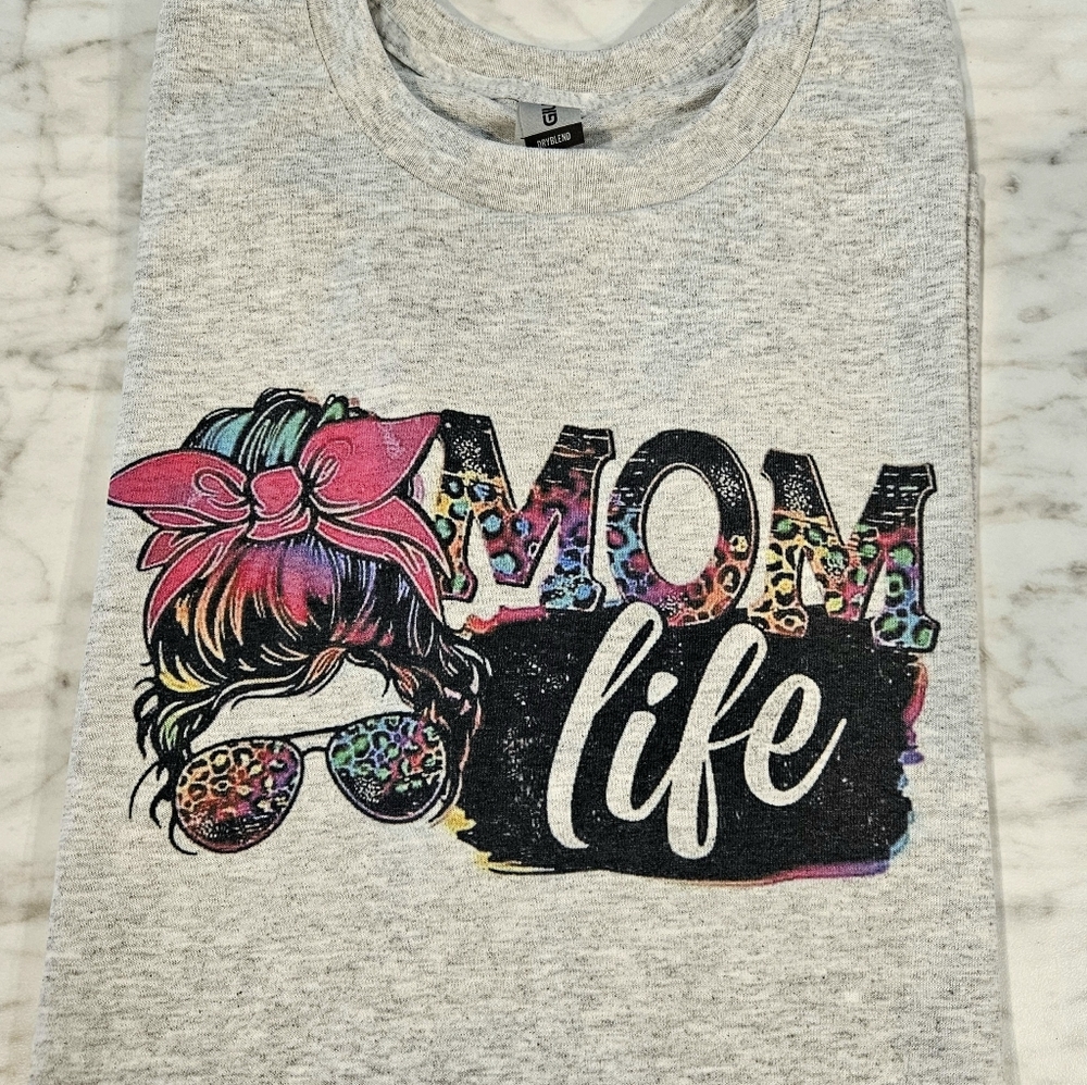 Mom life shirt messy bun cute popular cheetah print mama